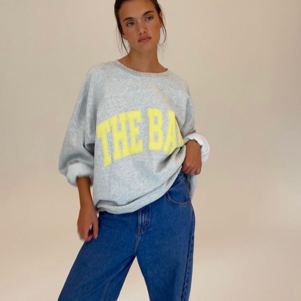 NWT The Bar Sweatshirt Grey/Lemon